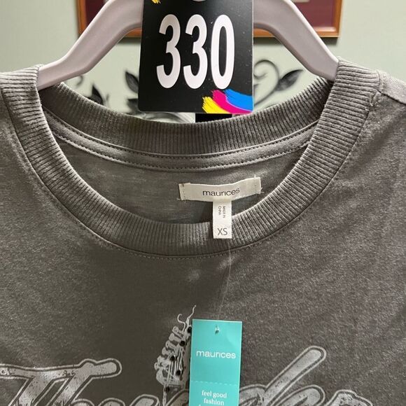 NWT Maurices Green Thunder Music Festival T-Shirt Size XS #330 - Picture 3 of 6